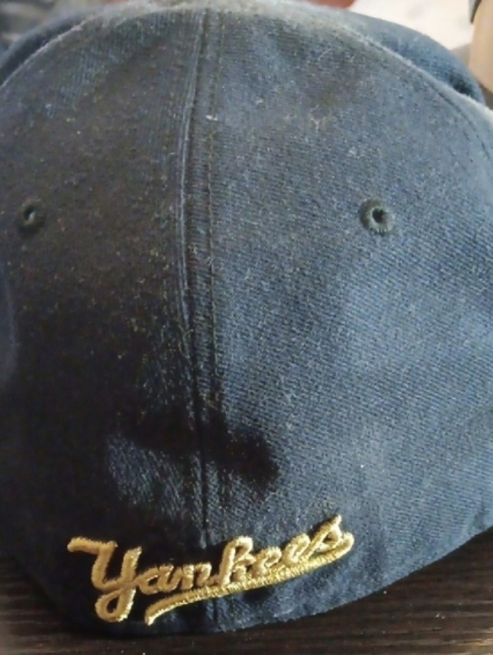 NY Yankees (Derrick Jeter) New Era Dark Blue and Gold Fitted Hat Size 7 3/8 - Picture 4 of 5